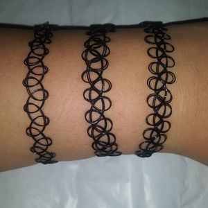 3 stretch bracelets tattoo style